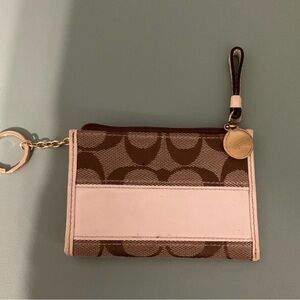 Coach Brown and White Mini Bag